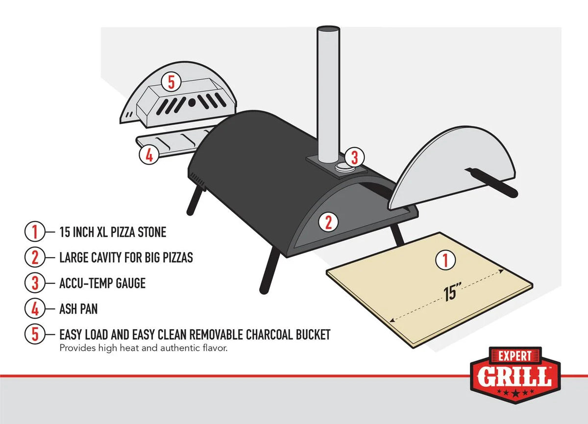 Black Charcoal Pizza Oven K74012