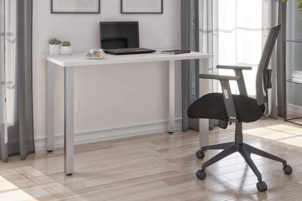 24x22 x 48x22 Table with Square Metal Legs in Black K922
