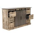Six Drawer Storage Cabinet with Two Sliding Doors C9634