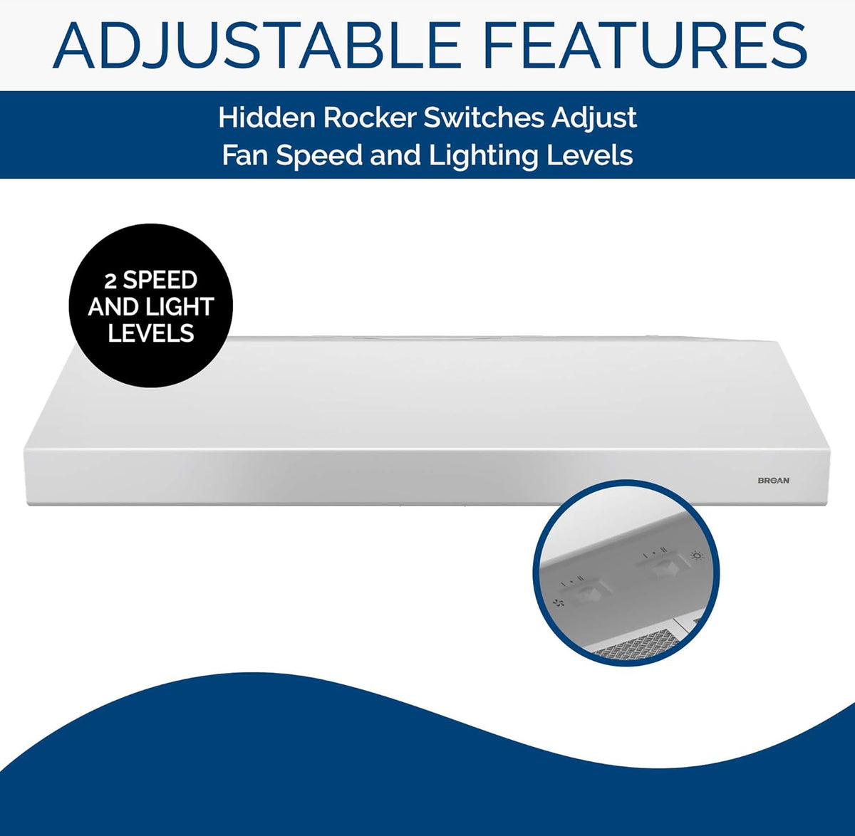White 36-inch Under Cabinet Range Hood with Light B96360
