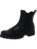 Black Cushioned Lug Sole Round Toe Leather Chelsea X96220