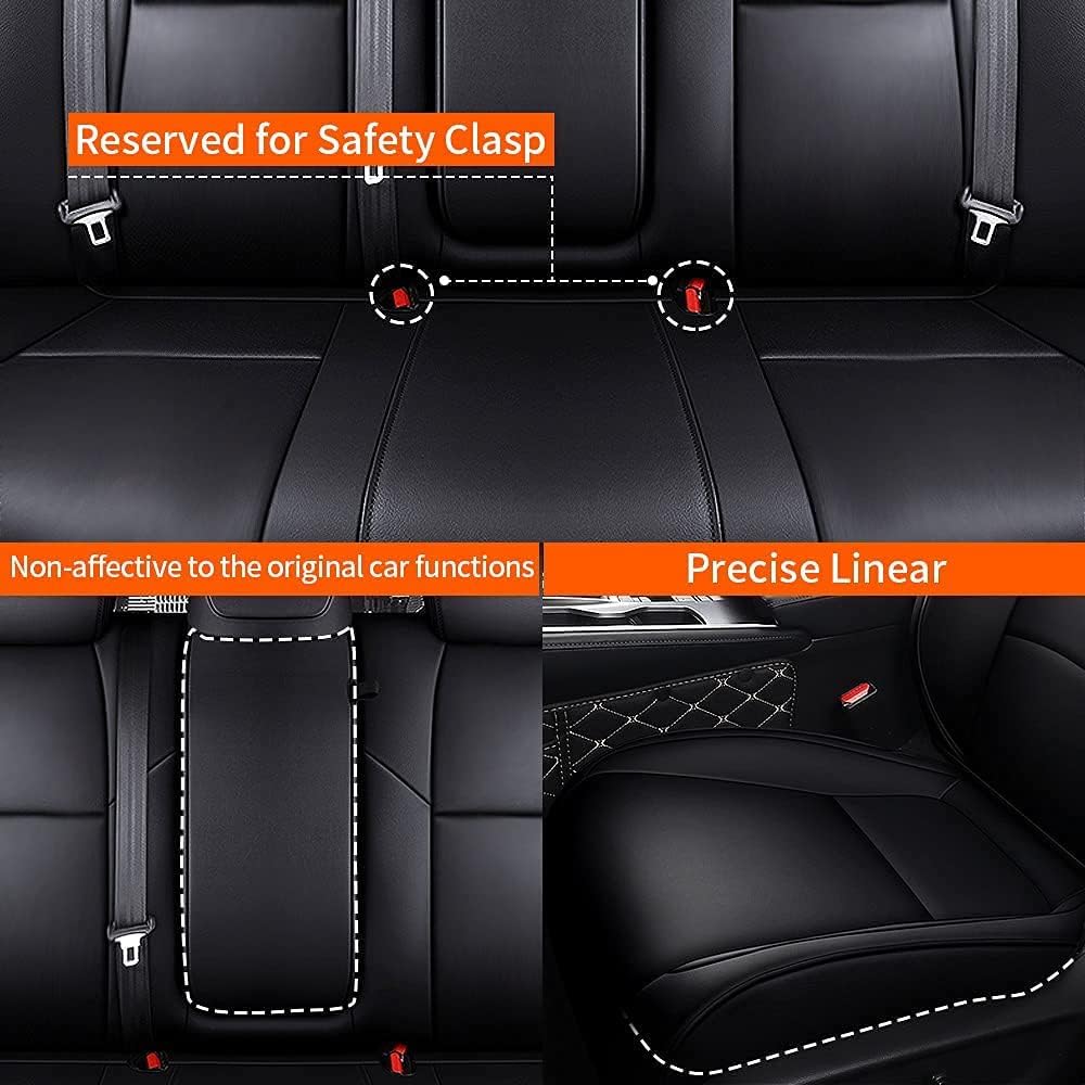 Faux Leather Car Seat Covers Full Set with Solid Folding Backrest M629938