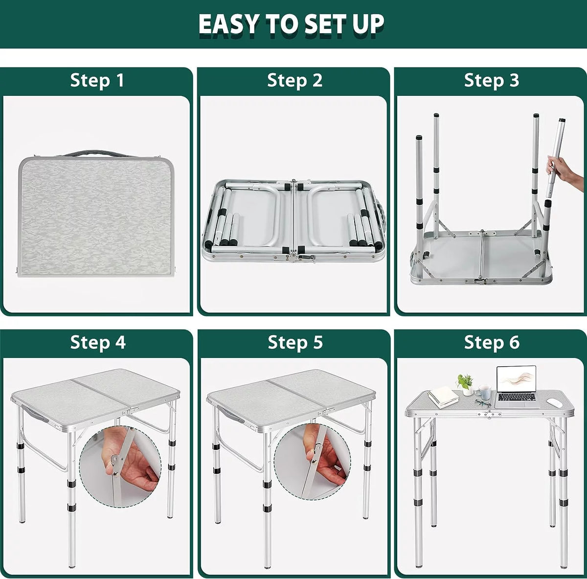Small Aluminum Folding Camping Table I19826