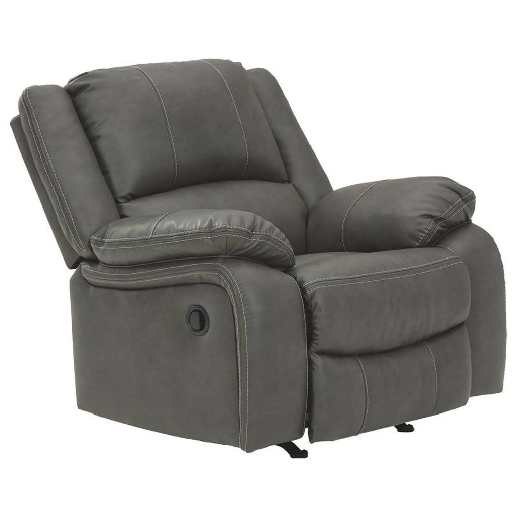 Gray Faux Leather Rocker Recliner Z2531
