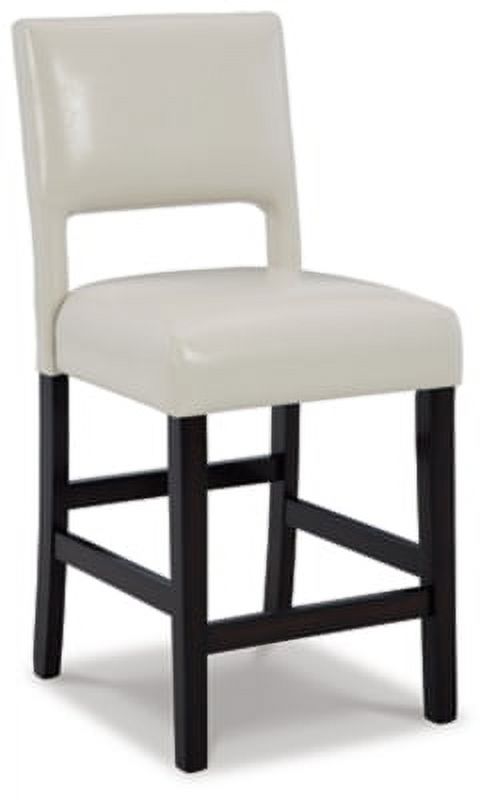 Ivory/Brown Upholstered Barstool Q307