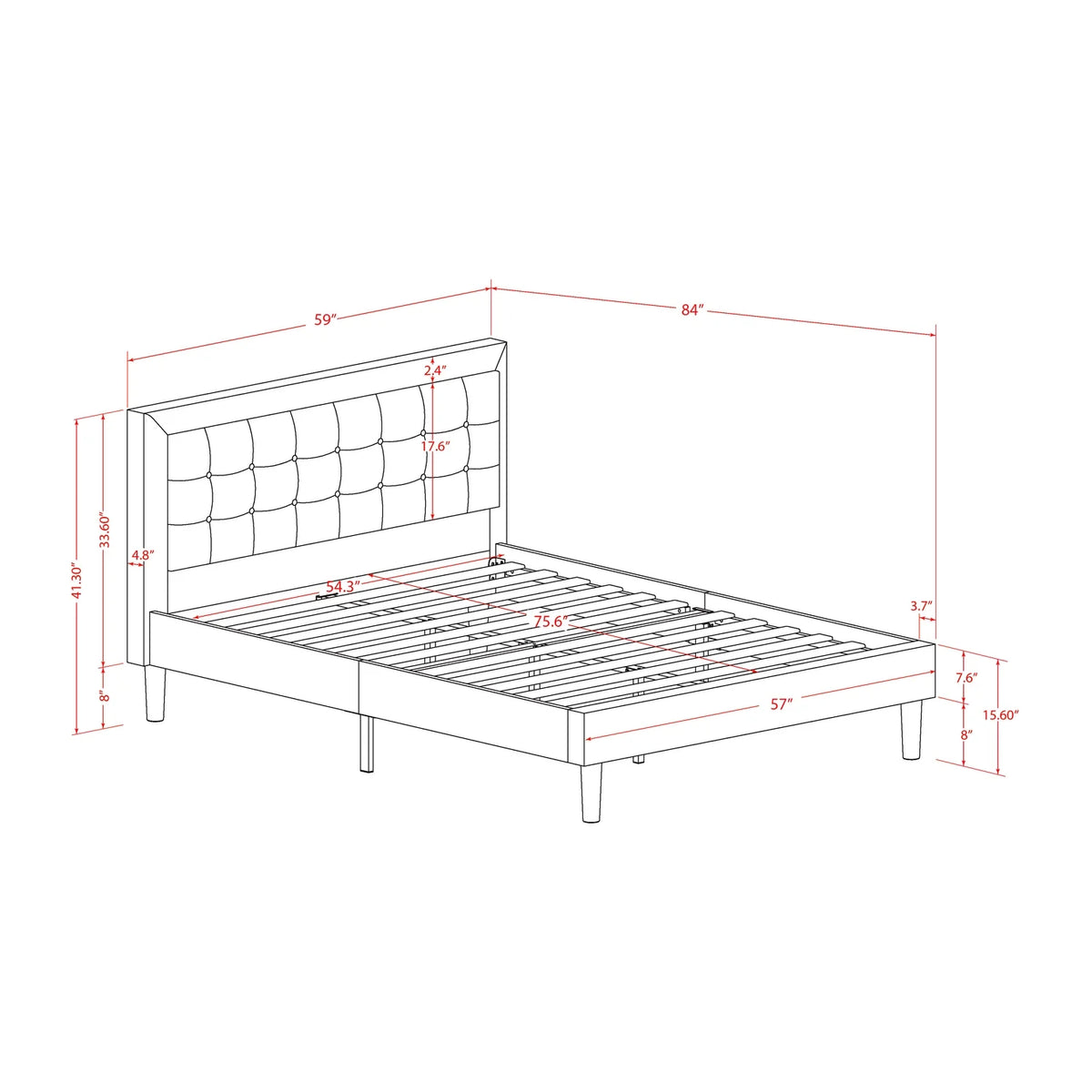 2-piece Wood Full Bedroom Set E950747