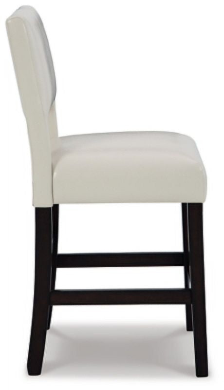 Ivory/Brown Upholstered Barstool Q307
