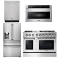 48 Gas Burner Electric Oven Range, Refrigerator with Water and Ice Dispenser, Dishwasher, Microwave A66398