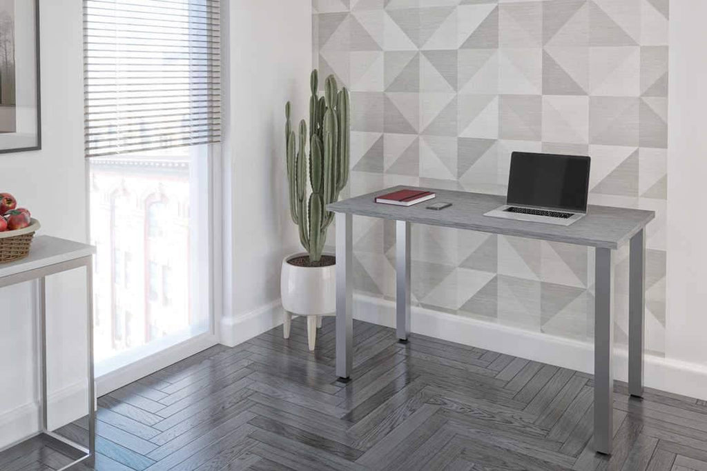 24x22 x 48x22 Table with Square Metal Legs in Black K922