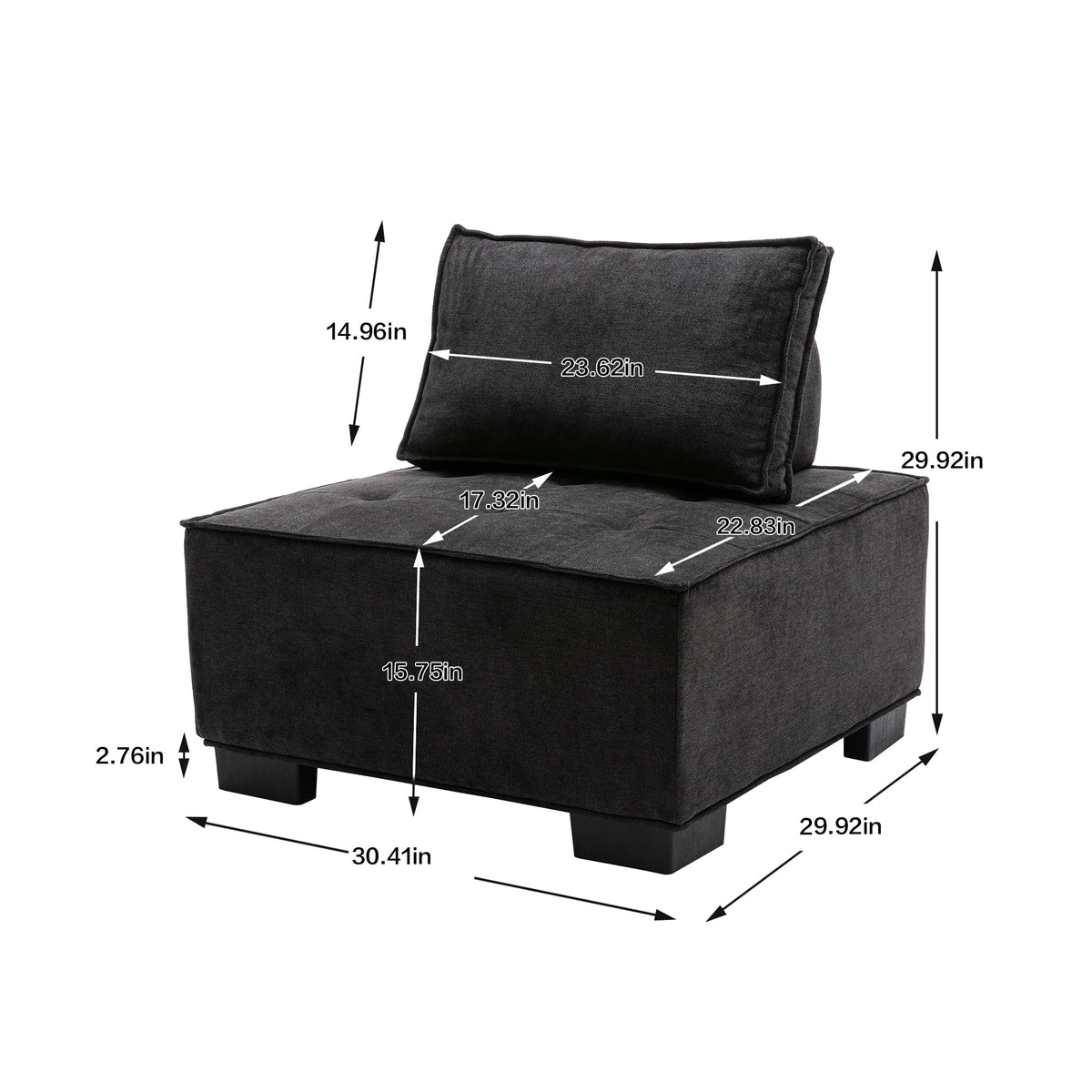 Black Ottoman Barrel Chair M234156