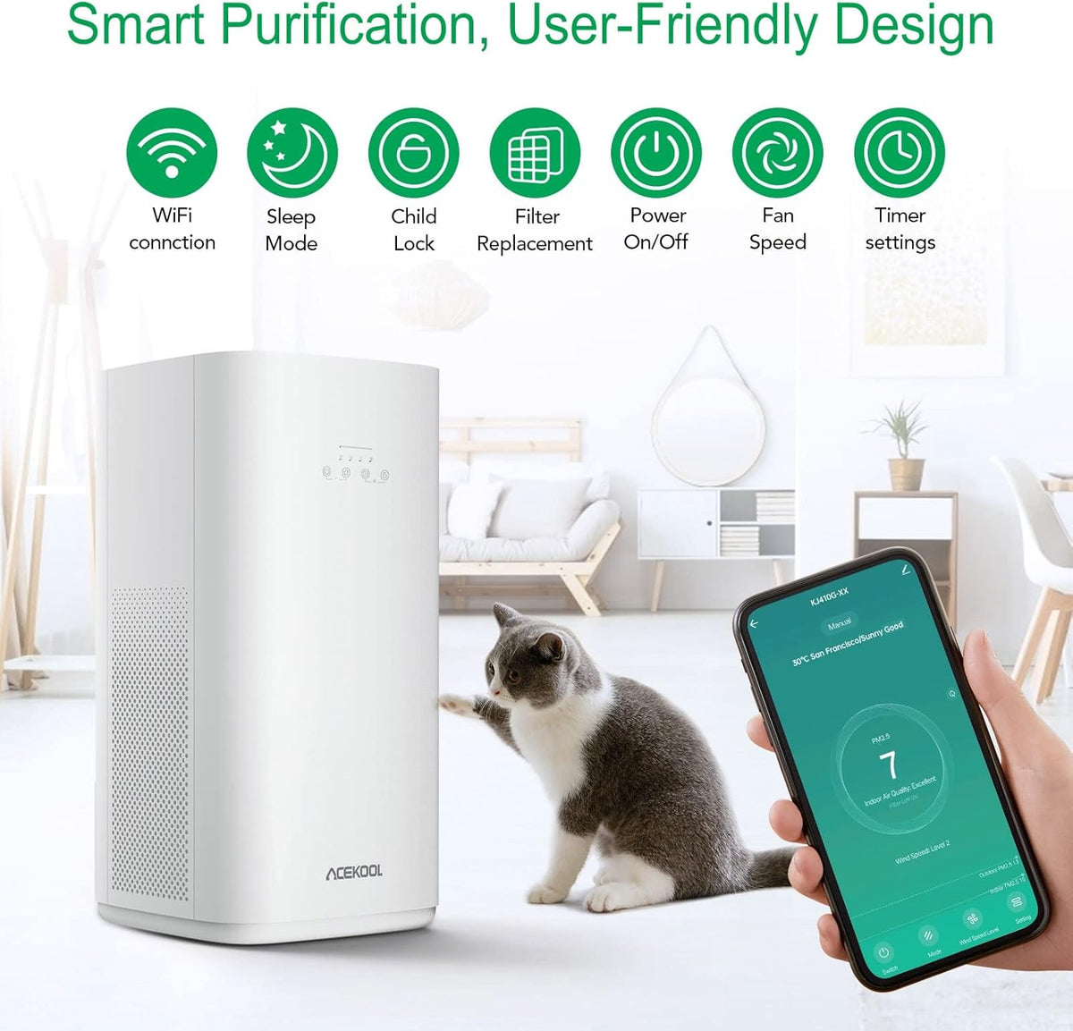 Smart Air Purifier with H13 HEPA Filter O261249