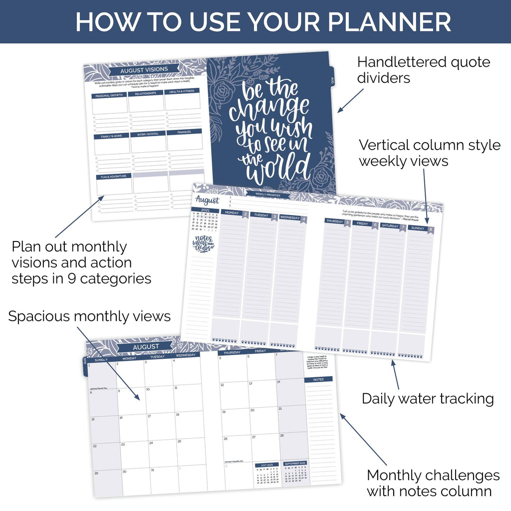 Crystal Blue Hard Cover Vision Planner G70232