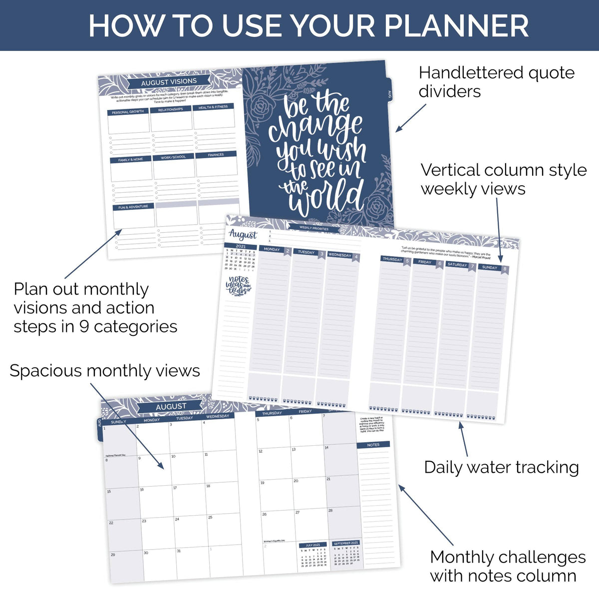 Crystal Blue Hard Cover Vision Planner G70232