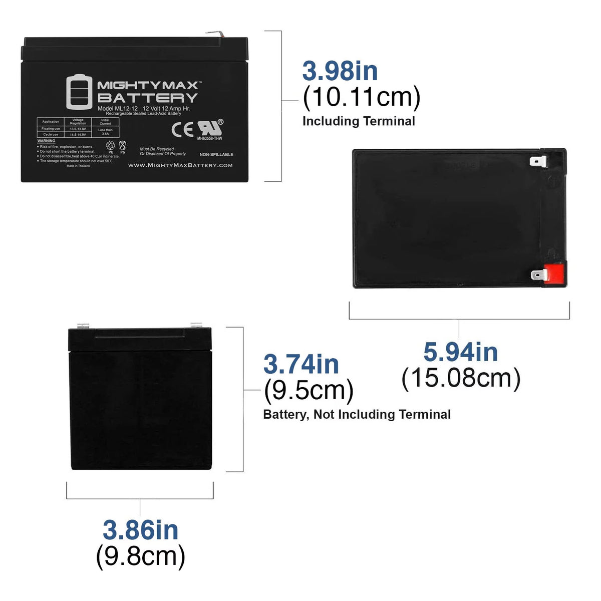 12V 12AH Deep-Cycle Rechargeable Battery C4672