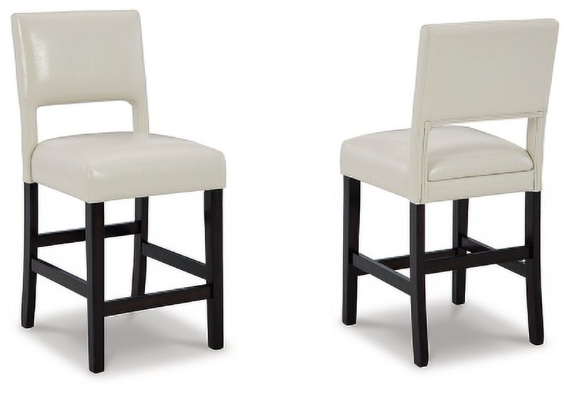 Ivory/Brown Upholstered Barstool Q307