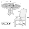 5-Piece Dining Set with Extendable Round Table and 4 Upholstered Chairs S765
