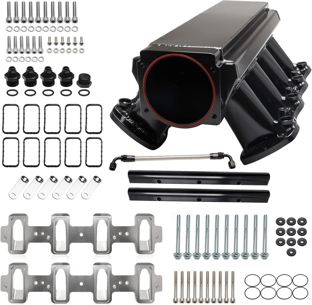 102mm Intake Manifold for Cathedral Port Heads LS Based Engines (Black) V7060