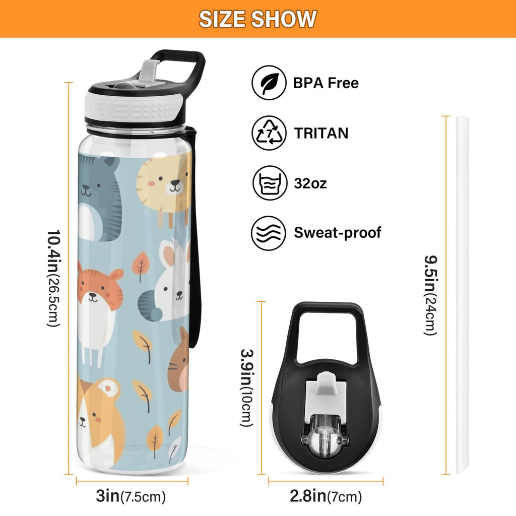 32oz Leakproof Tritan Sports Water Bottle with Straw N568619