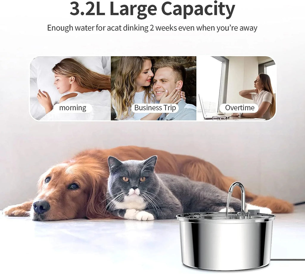 Cat Water Fountain Stainless Steel B3643