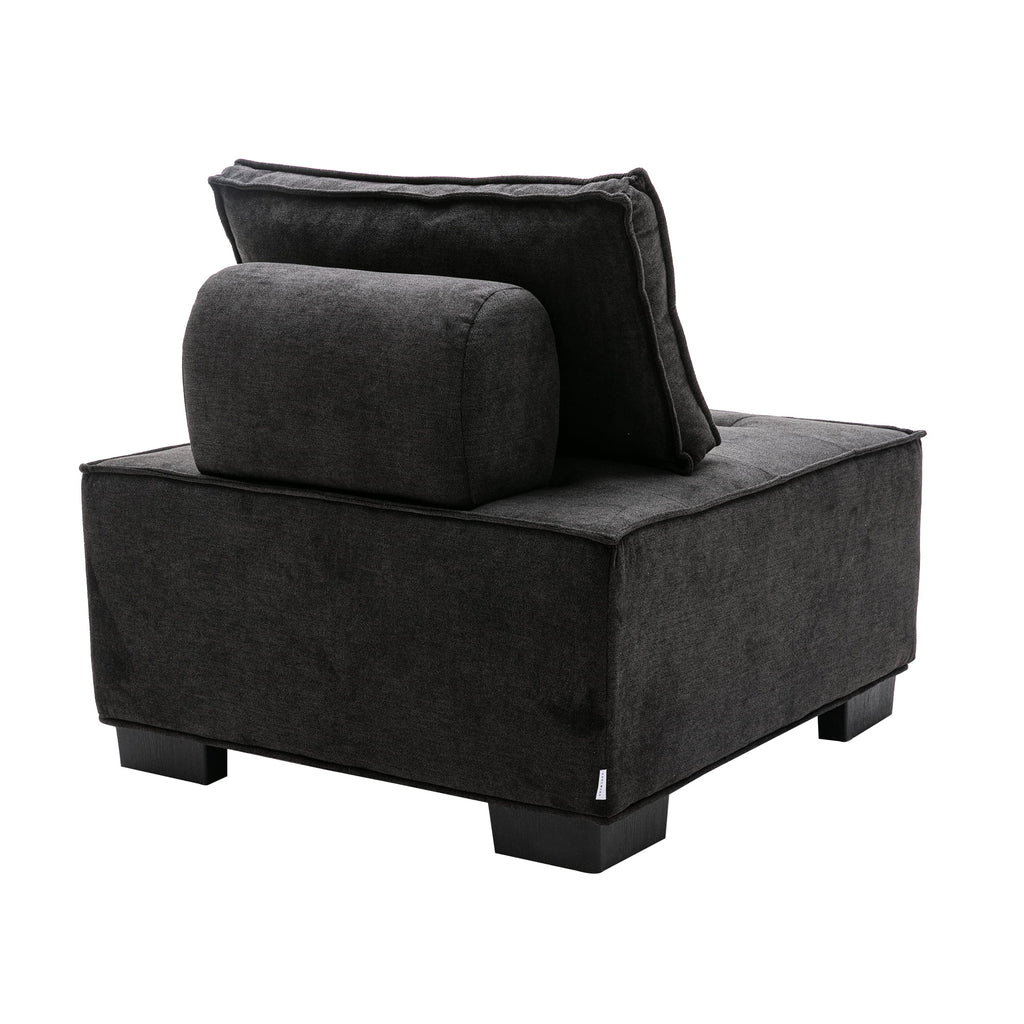 Black Ottoman Barrel Chair M234156