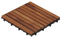 Interlocking Flooring Tiles in Solid Teak Wood Oiled Finish, Set of 10 I5854