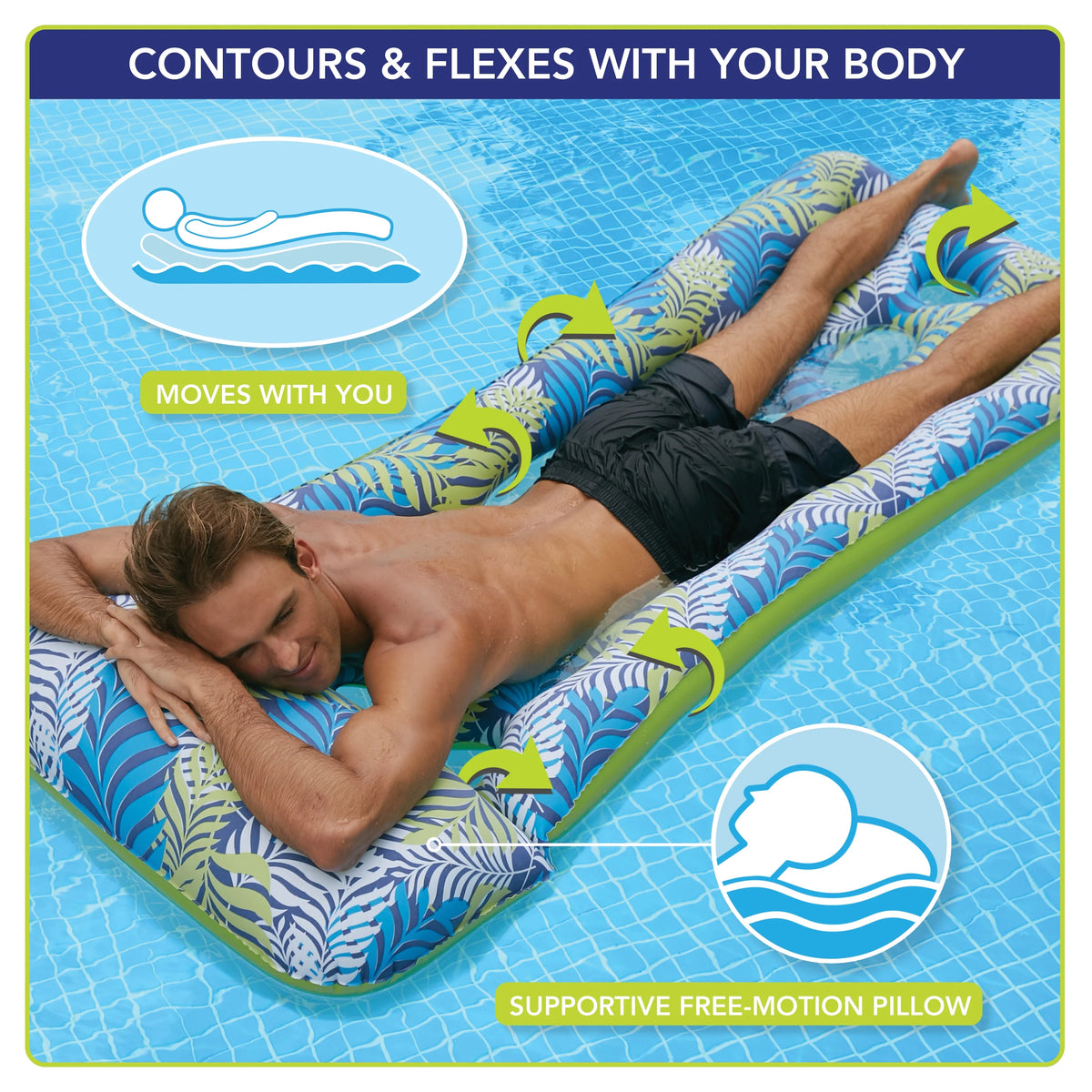 Green Contour Lounge with Headrest and Staycool Vents F51893