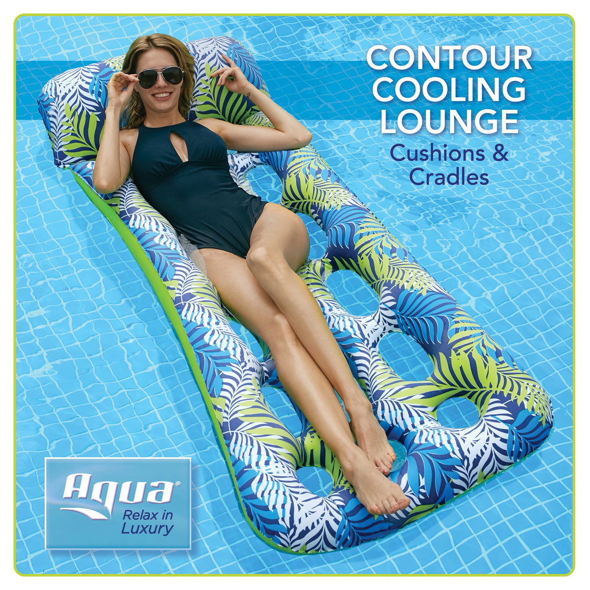 Green Contour Lounge with Headrest and Staycool Vents F51893
