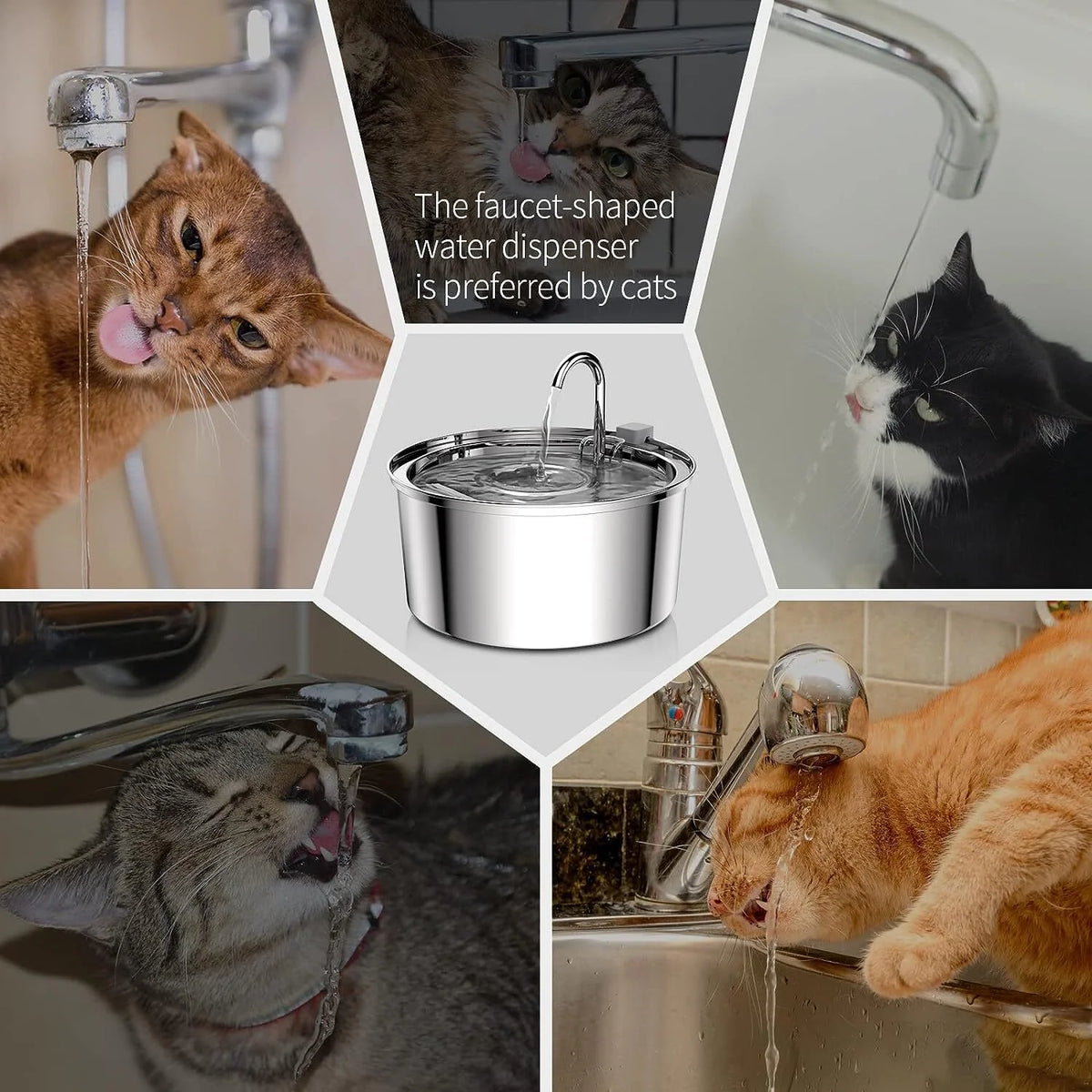 Cat Water Fountain Stainless Steel B3643