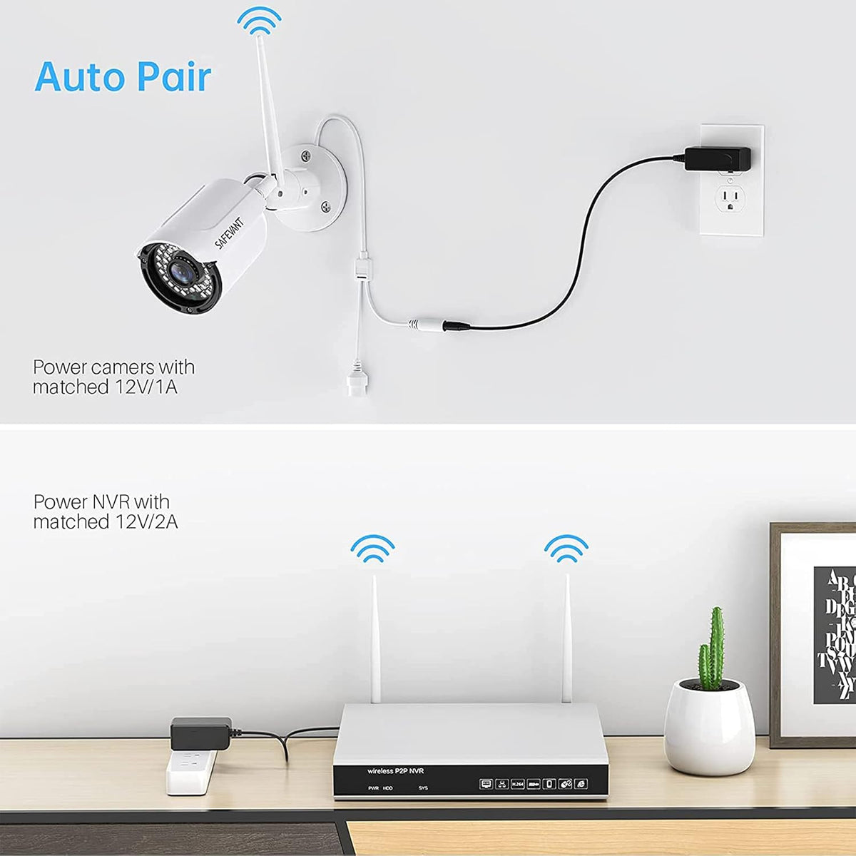 8 Channel 2MP Wireless NVR Security Camera System with 8PCS IP Cameras F911688