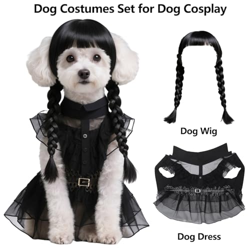 Black Dog Costume with Wig and Belt T2217
