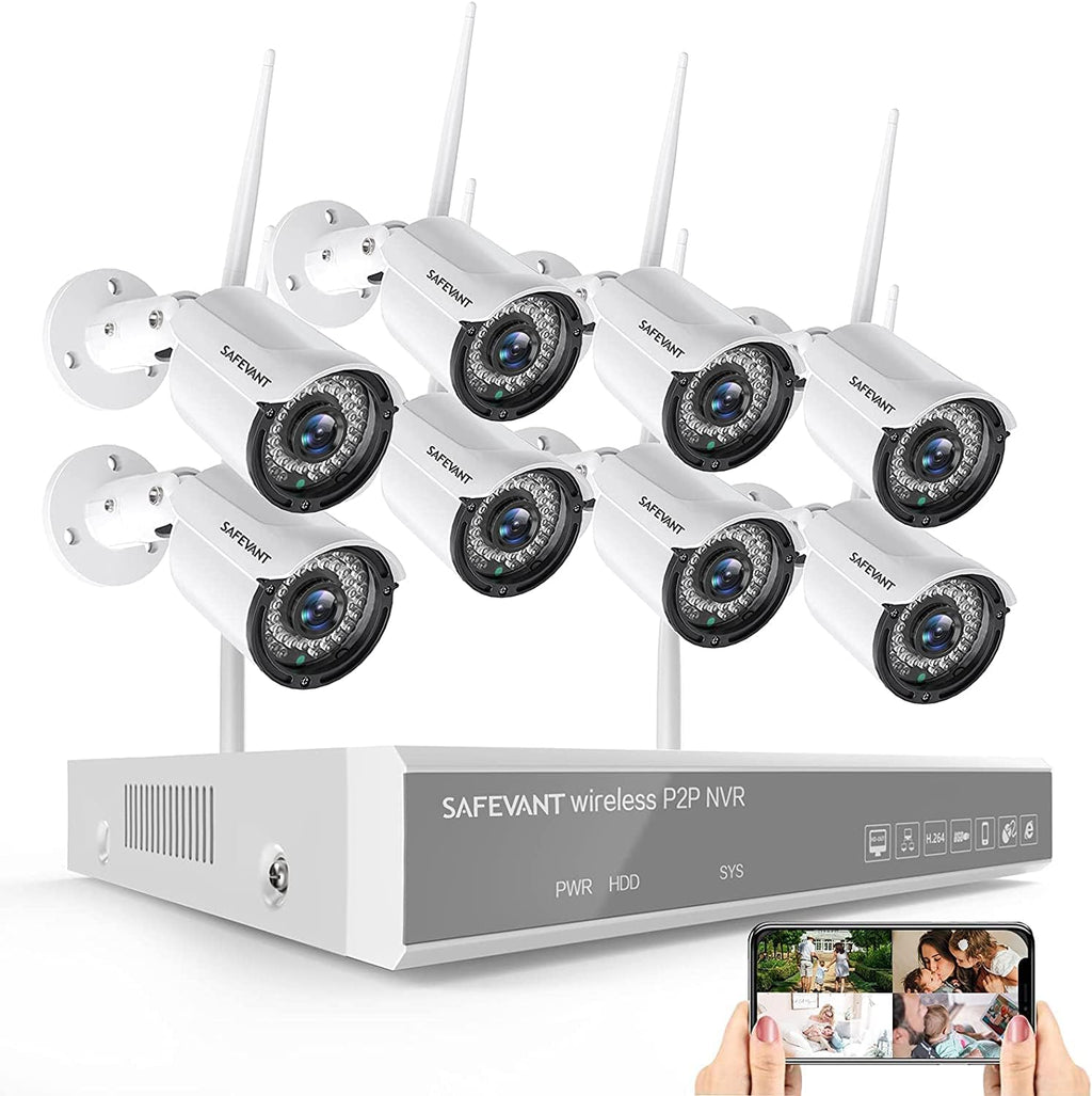 8 Channel 2MP Wireless NVR Security Camera System with 8PCS IP Cameras F911688