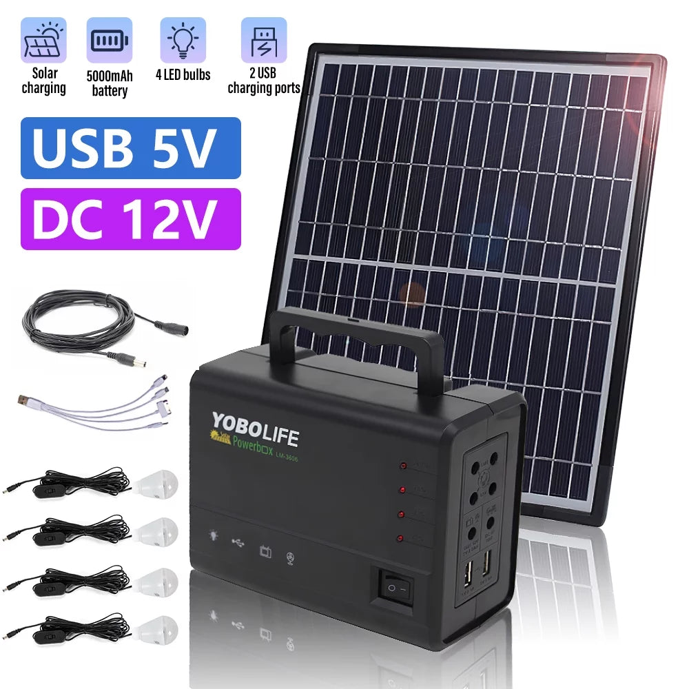 Portable Power Station Kit with 4 Bulbs B8777
