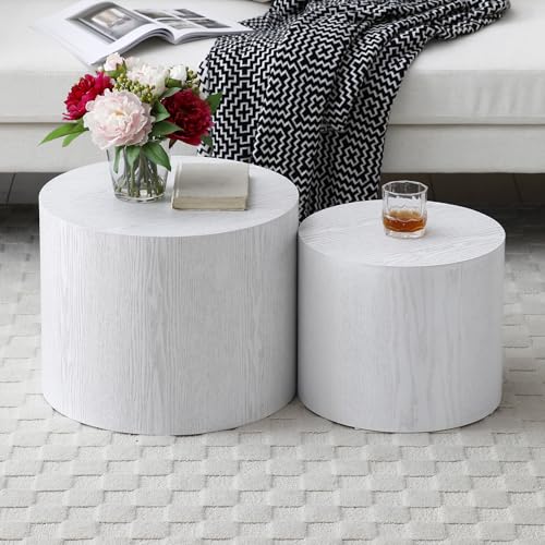 Set of 2 Round Wooden Nesting Coffee Table R2393