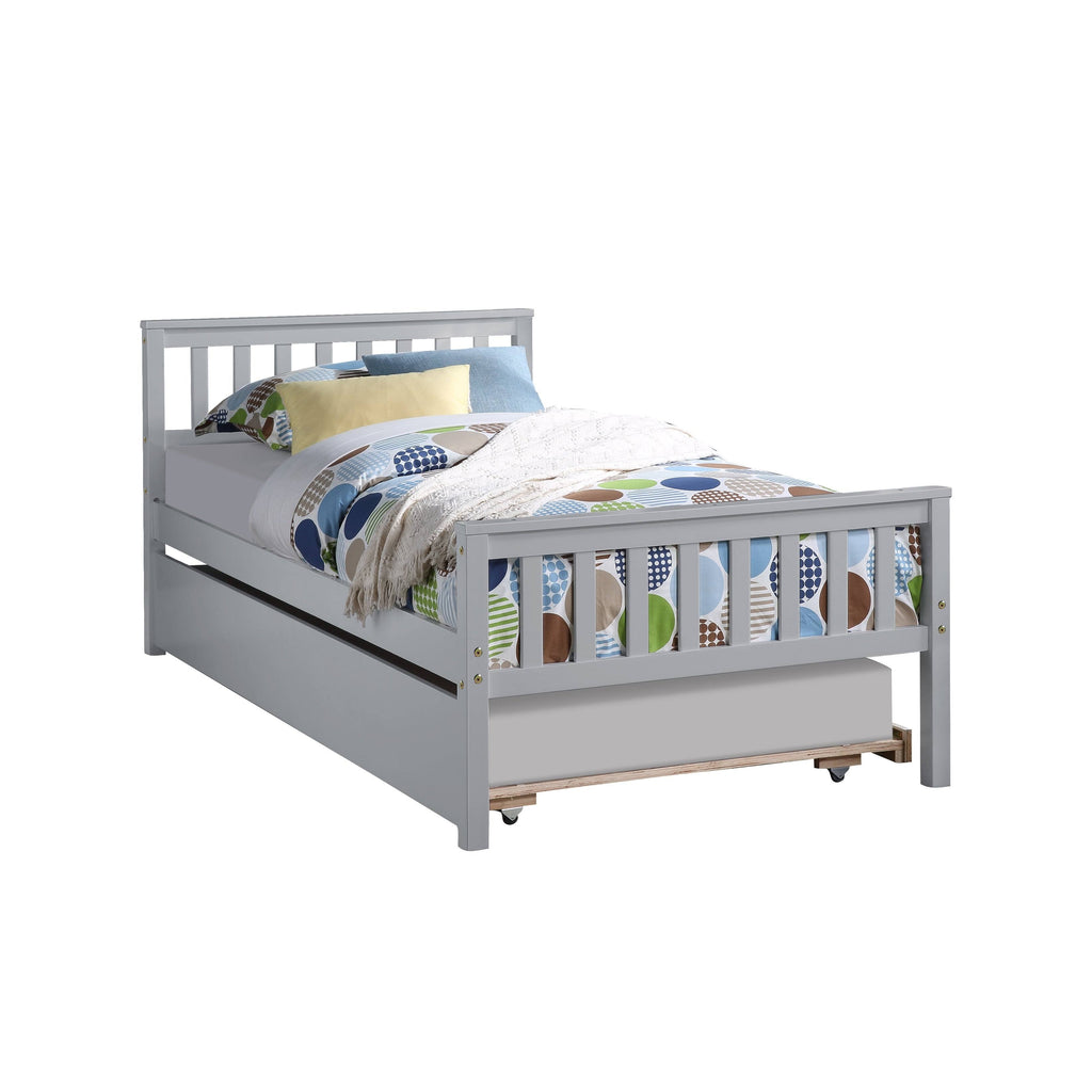 White Twin Bed with Trundle M577