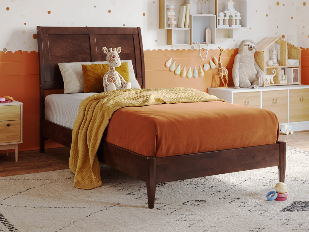 Twin Solid Wood Sleigh Platform Bed L66257