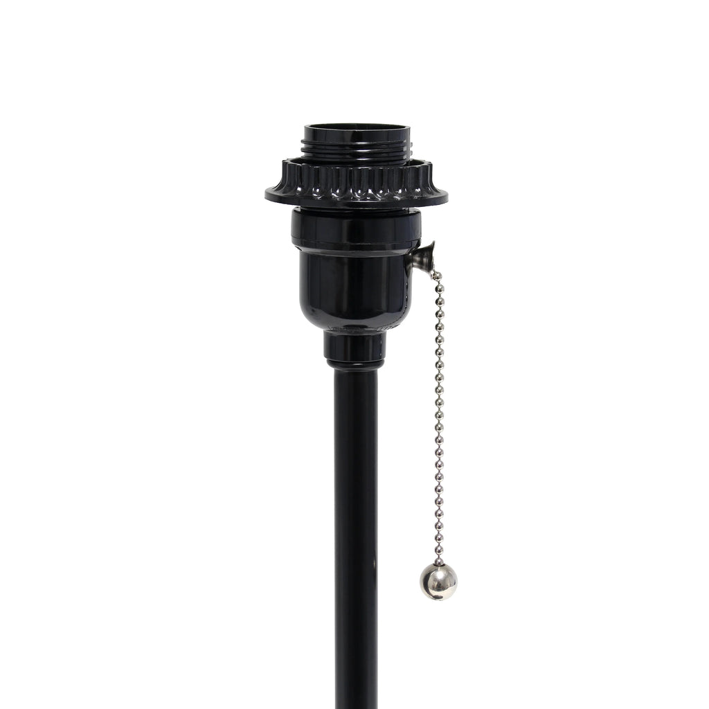 Black Stick Lamp with Outlet and Fabric Shade Two Pack Set C750