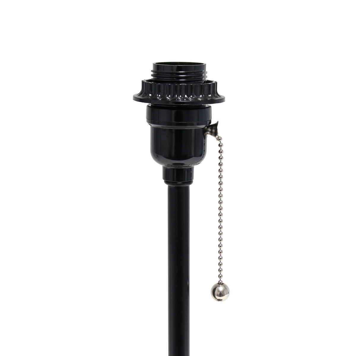 Black Stick Lamp with Outlet and Fabric Shade Two Pack Set C750