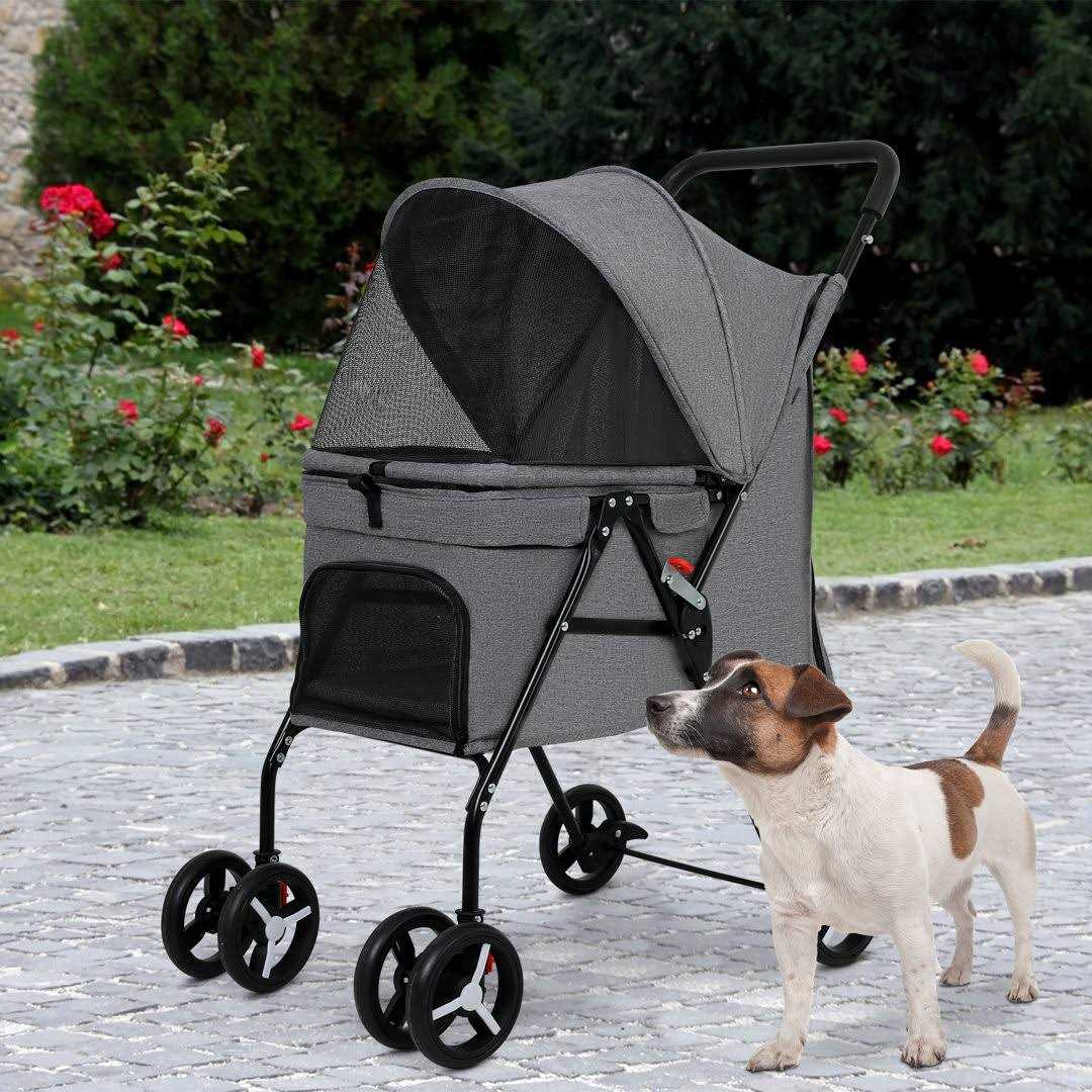 Foldable Mesh Pet Stroller D41028