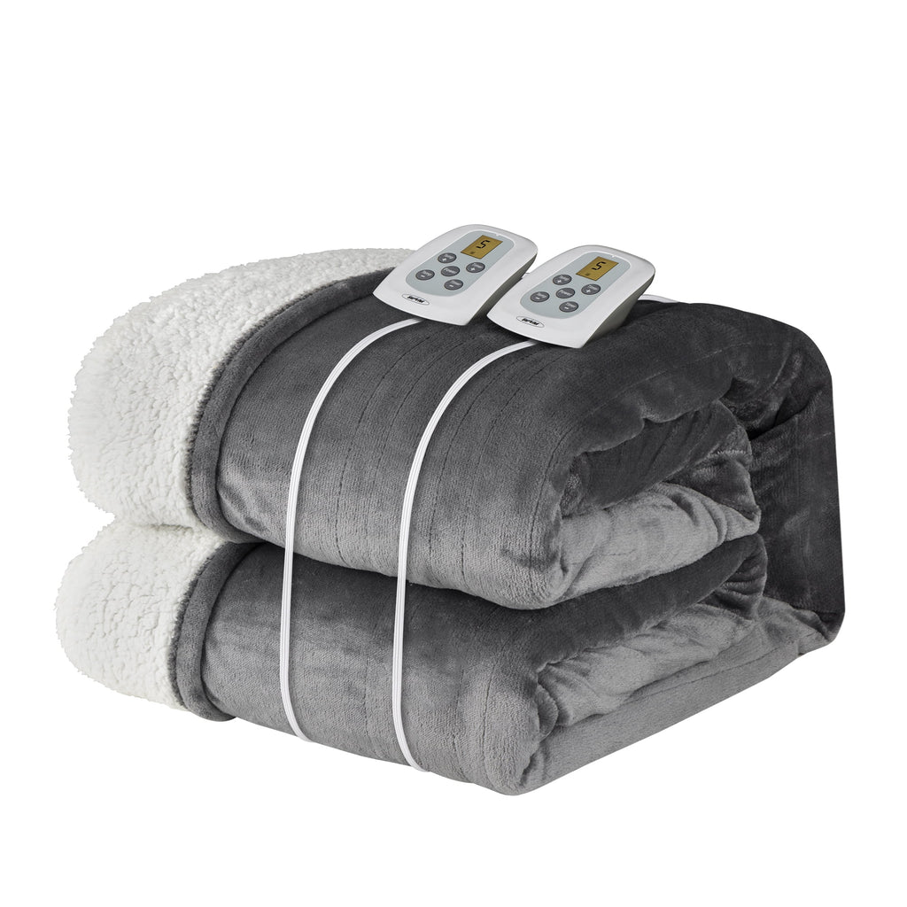 Queen Size Electric Heated Blanket Grey U4507