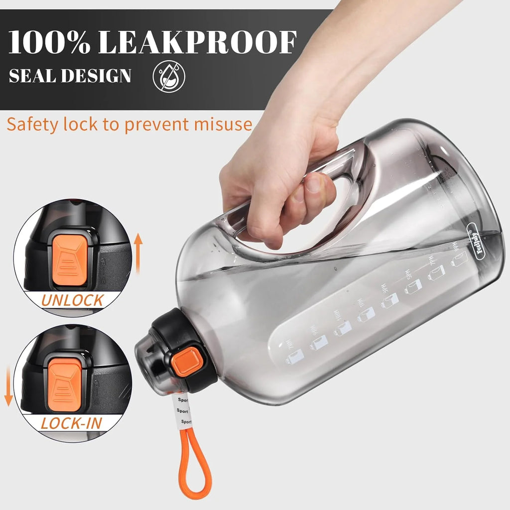 128 oz Reusable Water Bottle with Straw and Handle K8356
