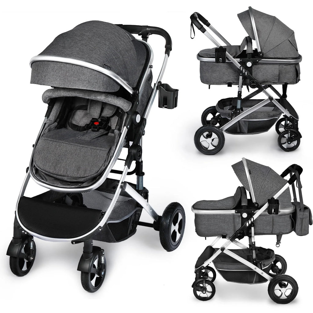 2 in 1 Convertible Baby Stroller Dark Grey V243883