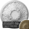 26x22OD x 3x22P Ceiling Medallion, Hand-Painted Mississippi Mud Crackle Y14096