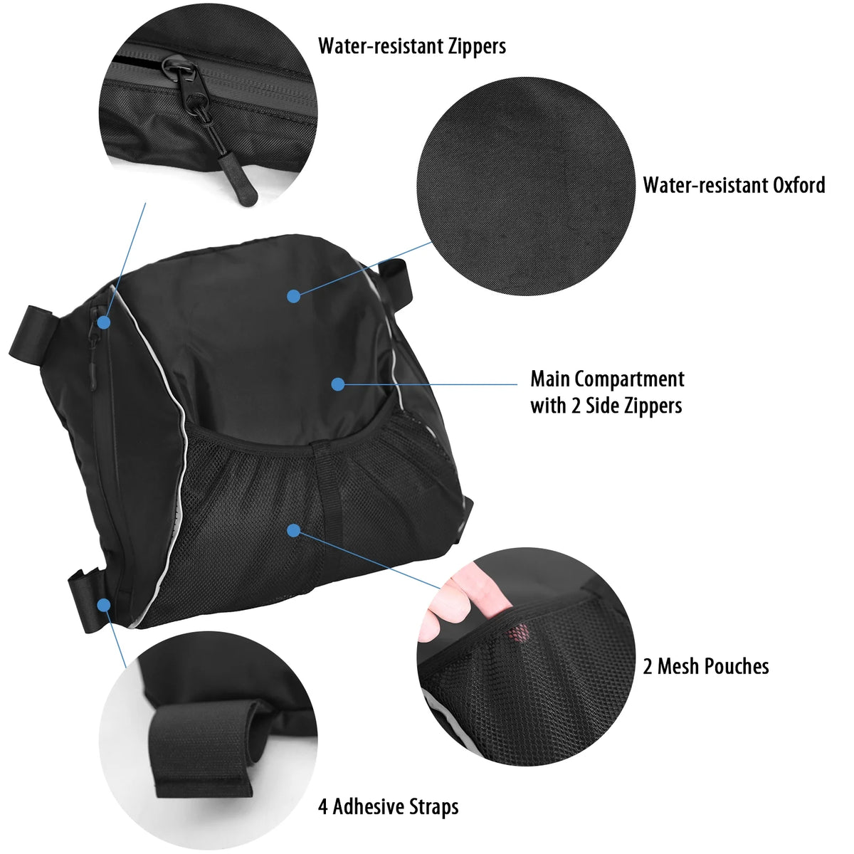 Large Compartment Kayak Storage Bag, Water Resistant Mesh Organizer U4787