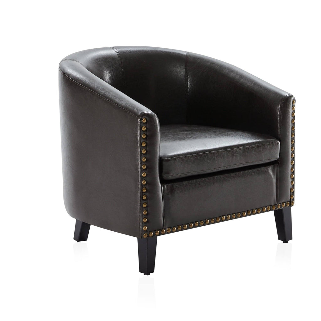 Beige Fabric Barrel Chair R92846