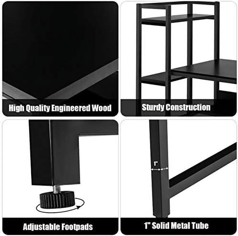 59-Inch Computer Desk with Bookshelf Y248993