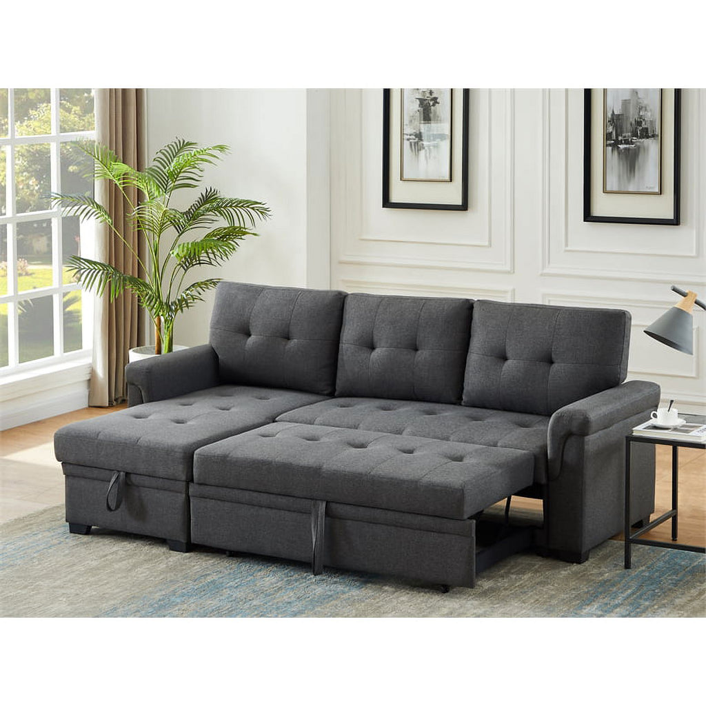 2-Piece Set with Reversible Sleeper Sofa and Coffee Table in Gray J811