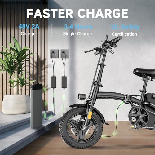 Peak 500W 23MPH Folding Electric Bike 48V 12AH D799655