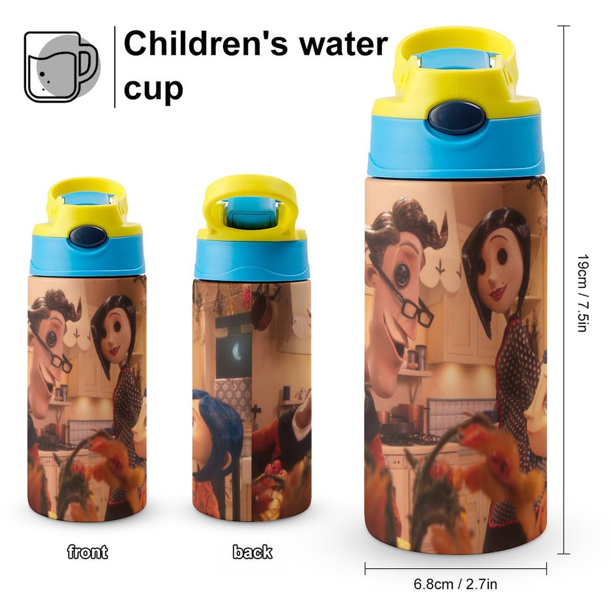 Insulated Water Bottle With Straw Stainless Steel Cup Leak-Proof Y292562