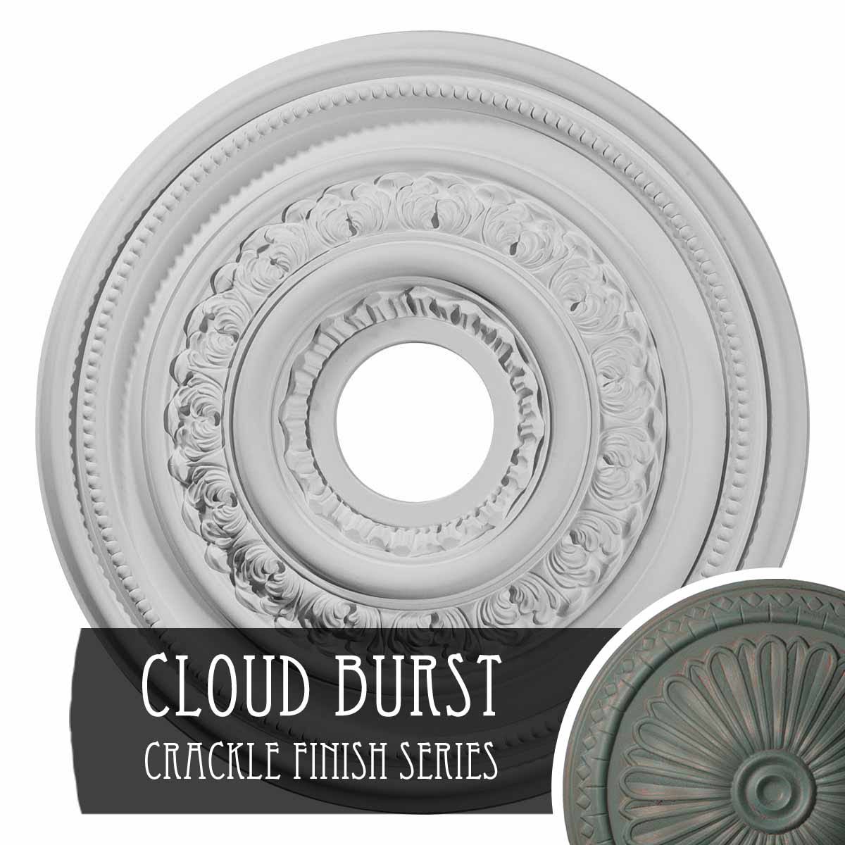17 5/8x22OD x 3 5/8x22ID x 1 7/8x22P Hand-Painted Ceiling Medallion V53447