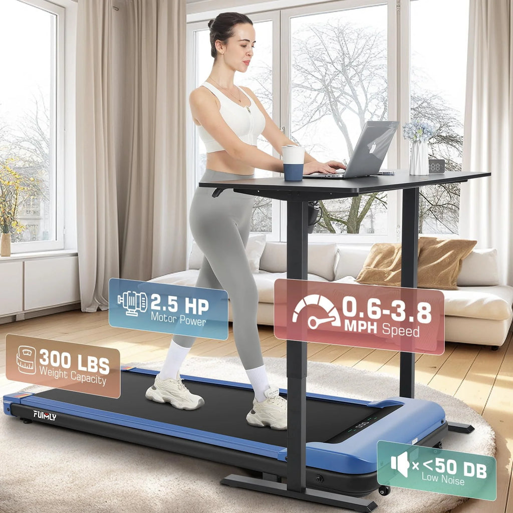 Black Electric Walking Pad Treadmill with Remote Control L4343